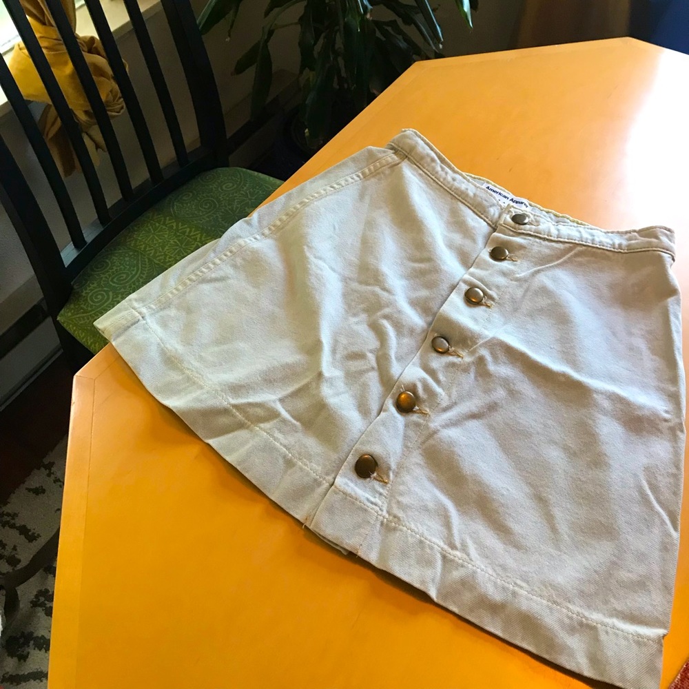 American Apparel light denim button skirt